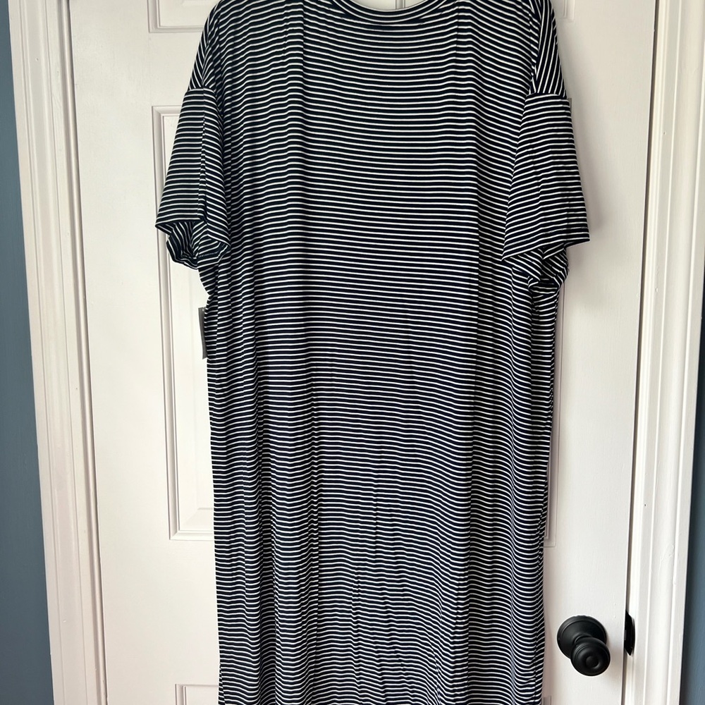 Black and White Striped T-Shirt Dress